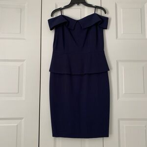 Ted Baker Off The Shoulder Navy Dress